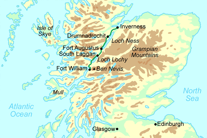 Great Glen Way Run map